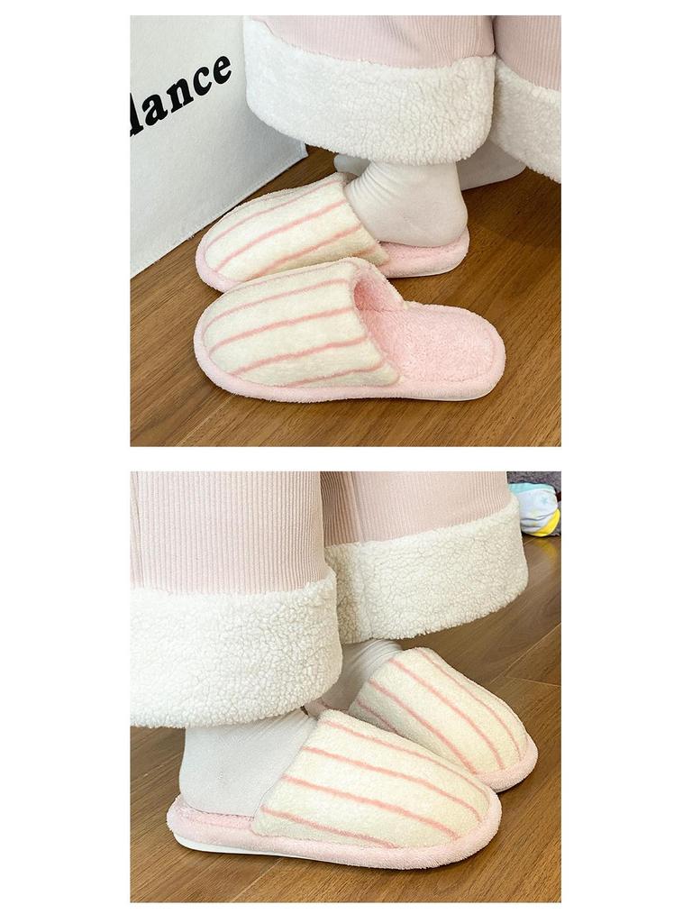 Women's Non-Slip Cotton Slippers - Soft, Silent, Closed-Toe for Indoor Comfort - Perfect for Autumn and Winter.