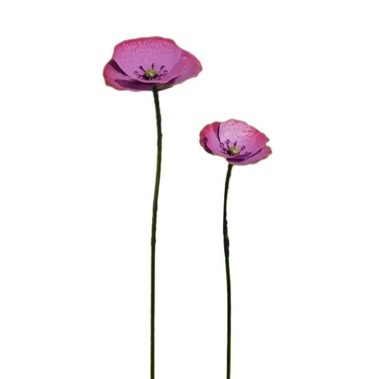 Yousheng 2Pcs Metal Flowers for Outside, Decorative Garden Stakes, Flower Bed Decor Plant Stakes, Metal Art for Outside, Outdoor Yard Art for Lawn