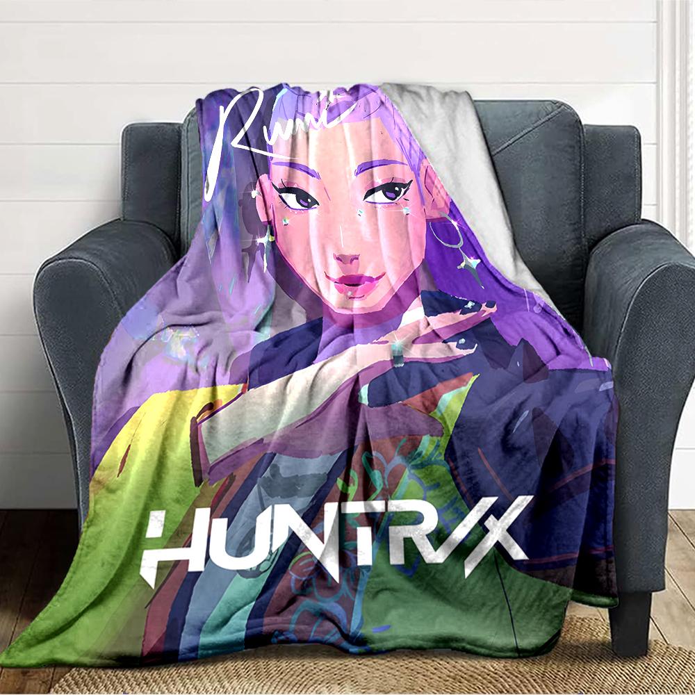1pc KPop Demon Hunters RUMI4 Blanket, Gift, for Men and Women, Soft Blanket, Good for Sofa Bed Couch Travel, Lightweight Flannel Blanket
