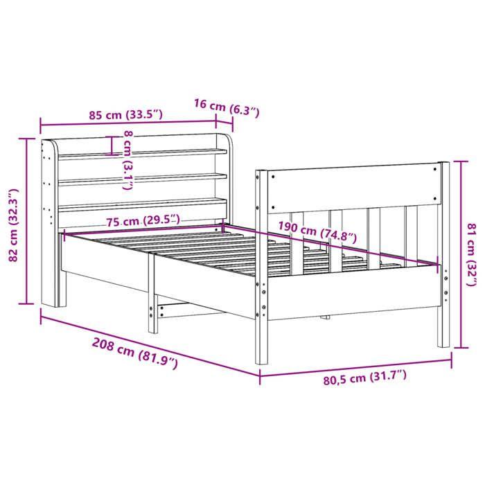 VidaXL Bed Frames Without Mattress 75x190 Cm Solid Pine Wood 3307029