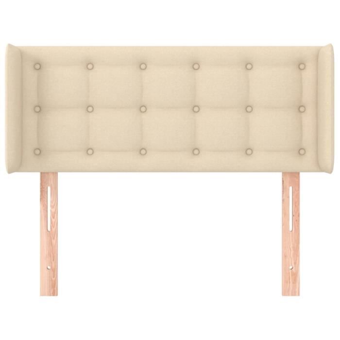VidaXL Tête de lit avec oreilles Crème 103x16x78-88 cm Tissu3119197