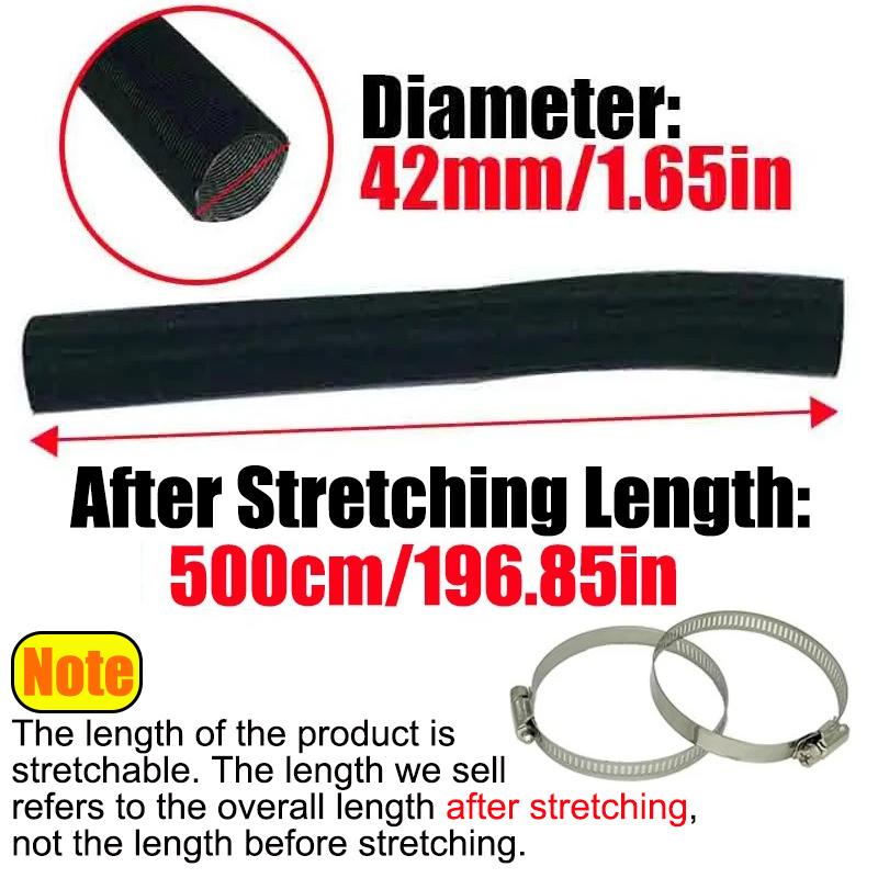 25mm 42mm 60mm 50mm 75mm 80mm Air Diesel Parking Heater Duct Pipe Tube Hose 3M 5M Length With 2 Clamps For Webasto Eberspacher
