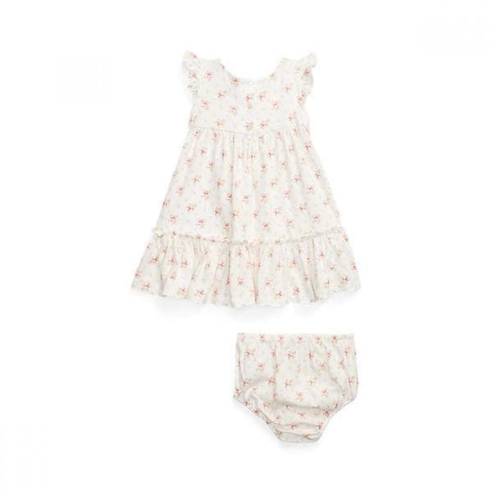 Ralph Lauren Baby Girl Floral Cotton Jersey Dress Bloomer Cwpodrsf3d20388999