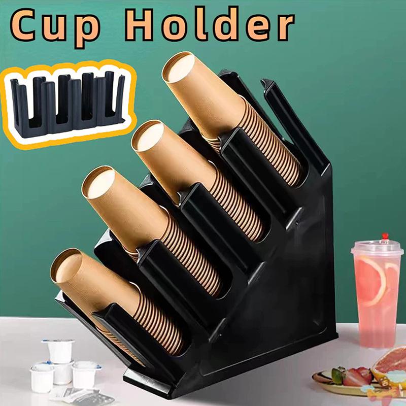 4 Layers Paper Cup Holder Disposable Cup Holder Coffee Milk Tea Bar Drinking Cup Holder Plastic Storage Rack Cup Divider