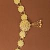 Retro Water-Sprinkling Festival Waist Chain Carved Design Hollow Out Thai Belly Waist Chain Gold Color Tassel Detail Metal Belt