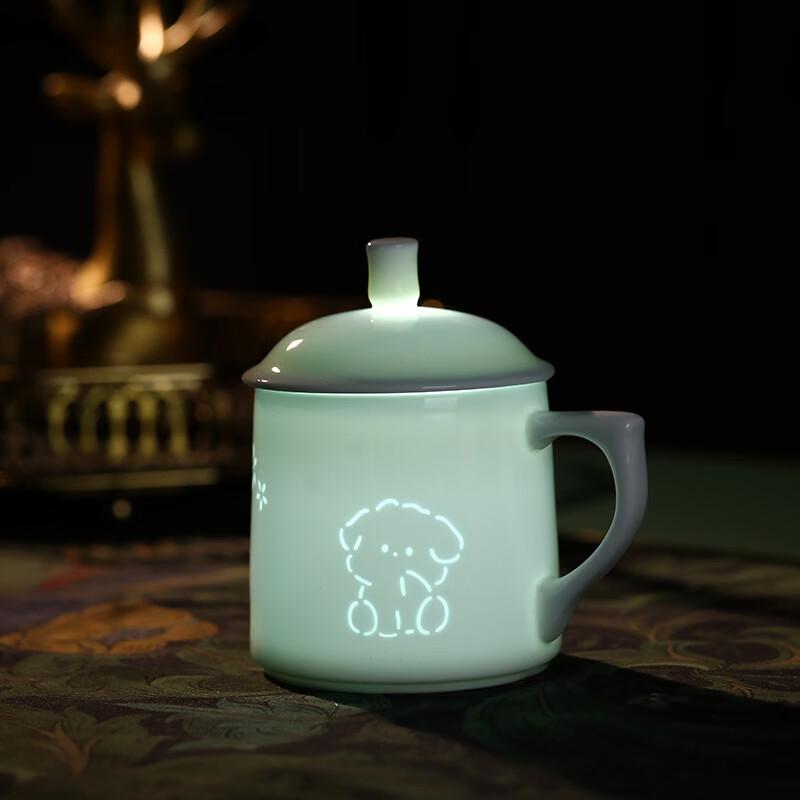 

Керамическая кружка для кофе Linglong Милая собака с крышкой