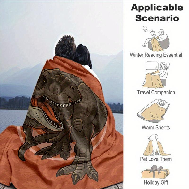 1pc Dinosaur  Cute Design for Home Decor, Gift Idea, Living Room, Travel, Camping, Car Blankets