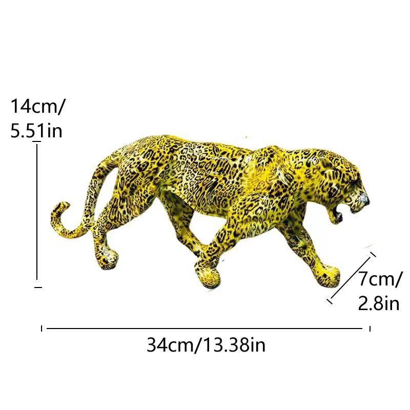 Leopard Statue Resin Pantther Sculpture Collectible Cheetah Figurine Modern Home Office Decor for Living Room Tabletop Book