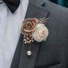 1PC Beautiful Rose with Metal High-end Groom Best Man Bride Bridesmaid Corsage for Wedding Parties
