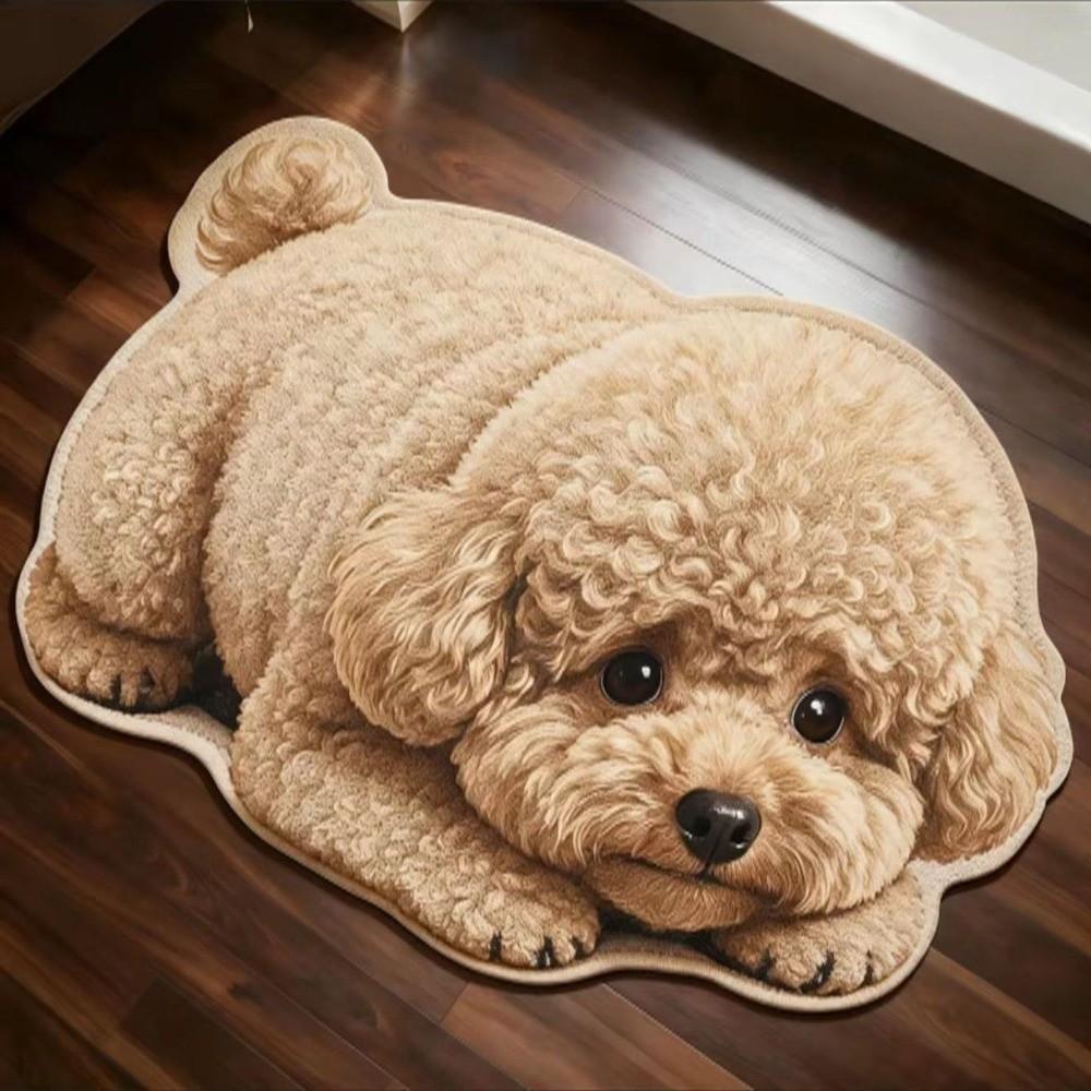 2D Home Decor Carpet Non-Slip Cartoon Carpet Cute Dog-Shaped Area Rug  Living Rooms