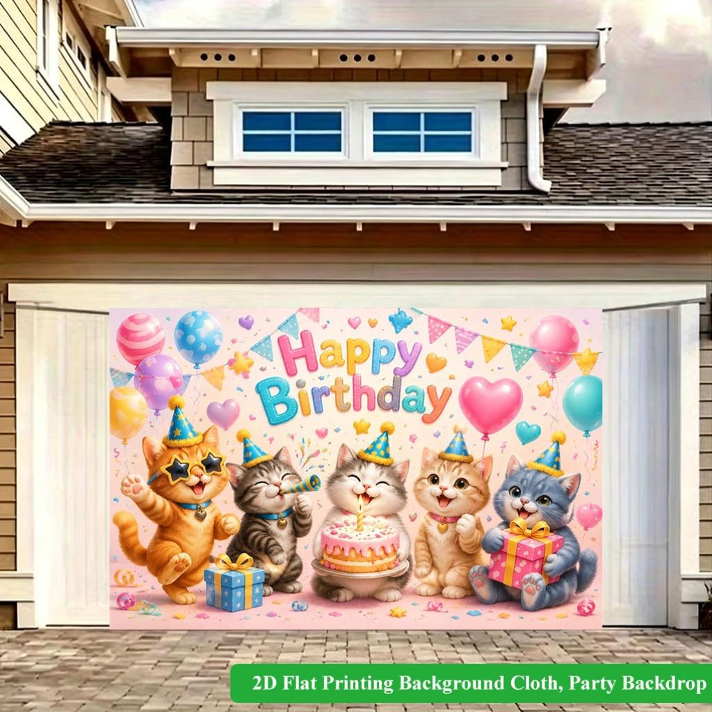 2D Flat Backdrop1pc Birthday Backdrop Banner Polyester Wall Decor For Living Room Bedroom Office Outdoor Decor Holiday Gift