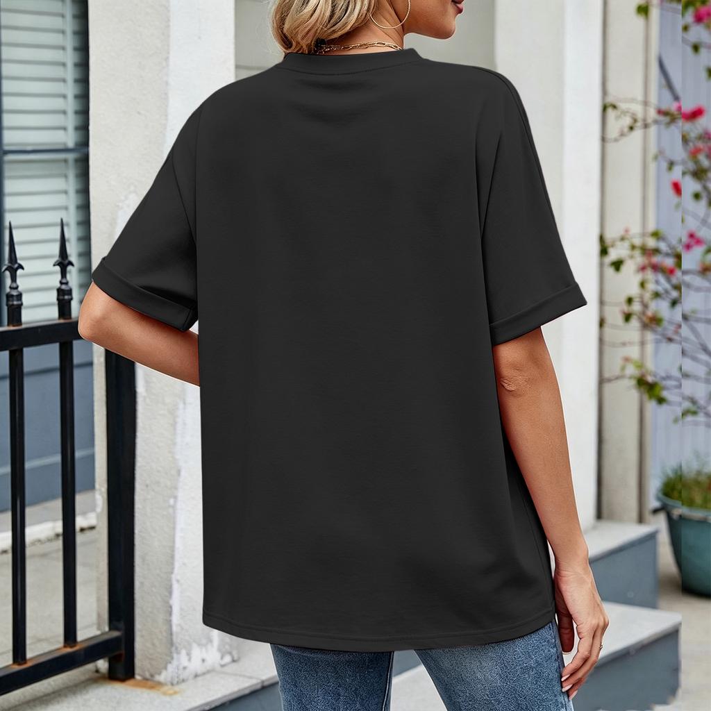 Women Loose Fit Casual Round Neck Short Sleeve T Shirt Lightweight Comfortable Summer Top