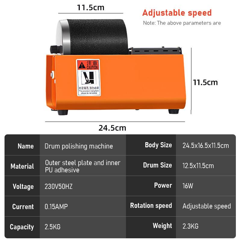 230V Gold and Silver Jewellery Jade Metal Grinding Device Rubber Drum Polishing Machine Household Small Grinding Roller