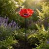 2Pcs Flower Stake Bird Garden Stake Outdoor Bath Metal Flower Bird Bath Pollinator