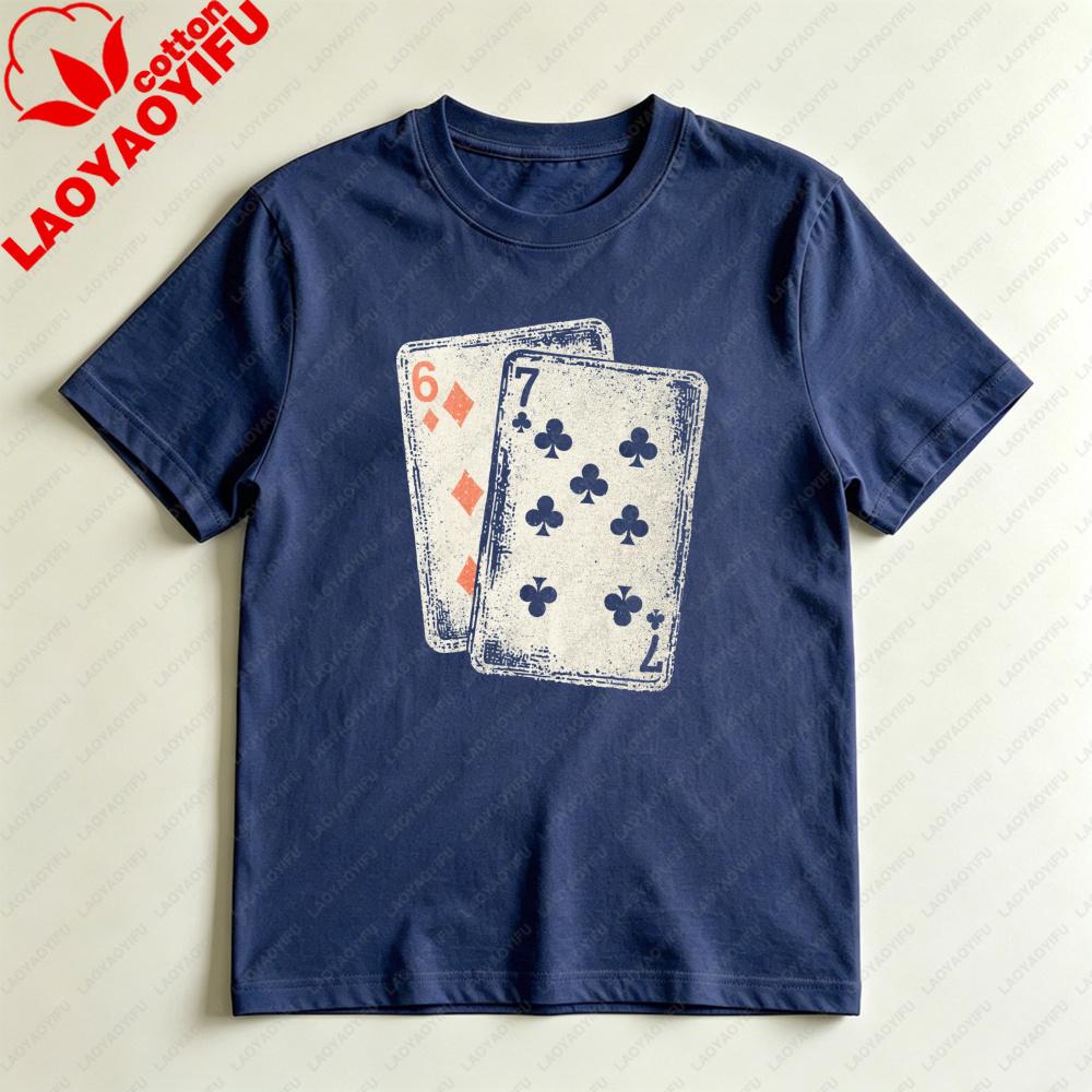 Playing Cards Design Unisex Tshirt Casual Summer Short Sleeve Cotton Fashion Harajuku Aesthetic Top For Gift