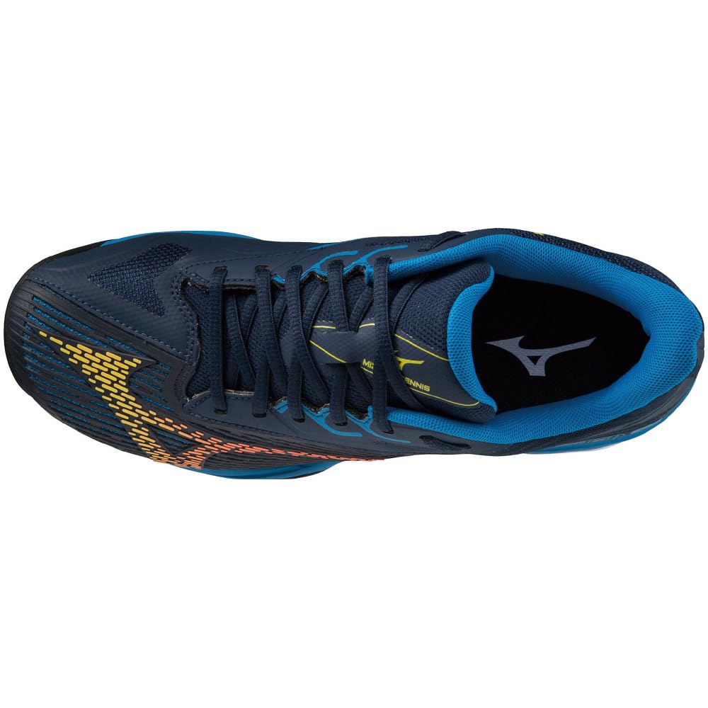 Buty tenisowe Wave Exceedrite 2 OC Granatowy x Żółty x Niebieski cm 3E [Mizuno] 23.5