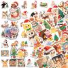 50 Christmas Animal Stickers: Waterproof Decorations for Journals, Phone Cases, and Suitcases