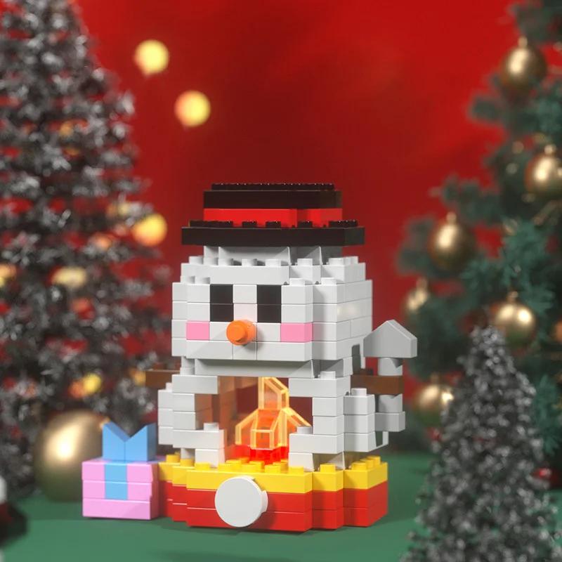 12 Sets Christmas Snowman Santa Claus Building Blocks Gift Box DIY Children's Puzzle Creative Blocks Bricks Toys Xmas Home Decor