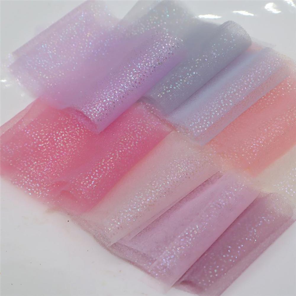 Ornament Creative Crafts DIY Supplies Fabric Mesh Belt Silver Dot Ribbon Webbing Rainbow Tulle