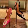 Women High Heels Water Diamond Buckle Toe Sandals New Pointed Thin Heel Hollow Banquet High Heels Platform Sandals Women Shoes