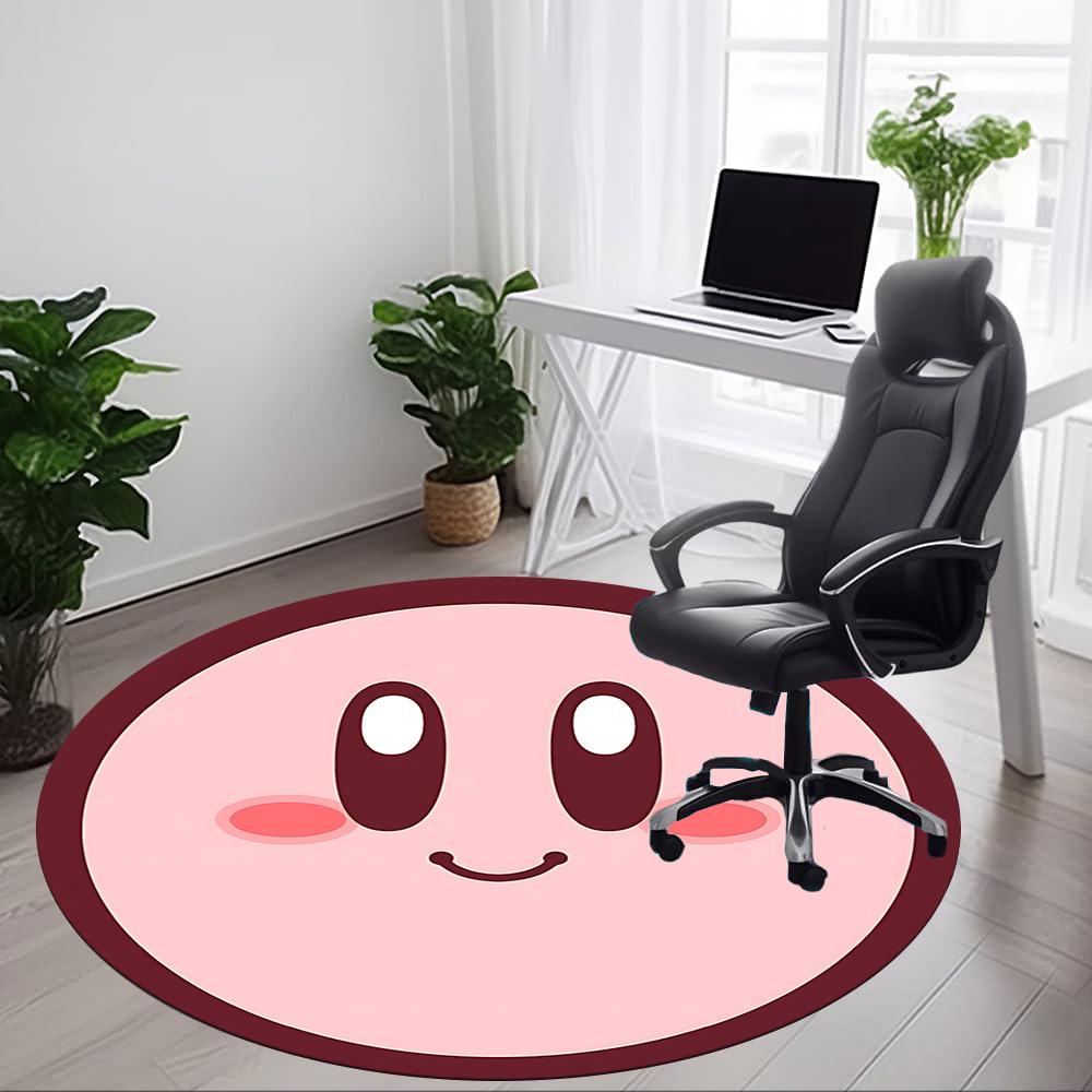1pc Kawaii Kirby Office Round Area Rug, Indoor Mat Suitable For Office,Bedroom Living Room Home Decor, Room Deco a0926031