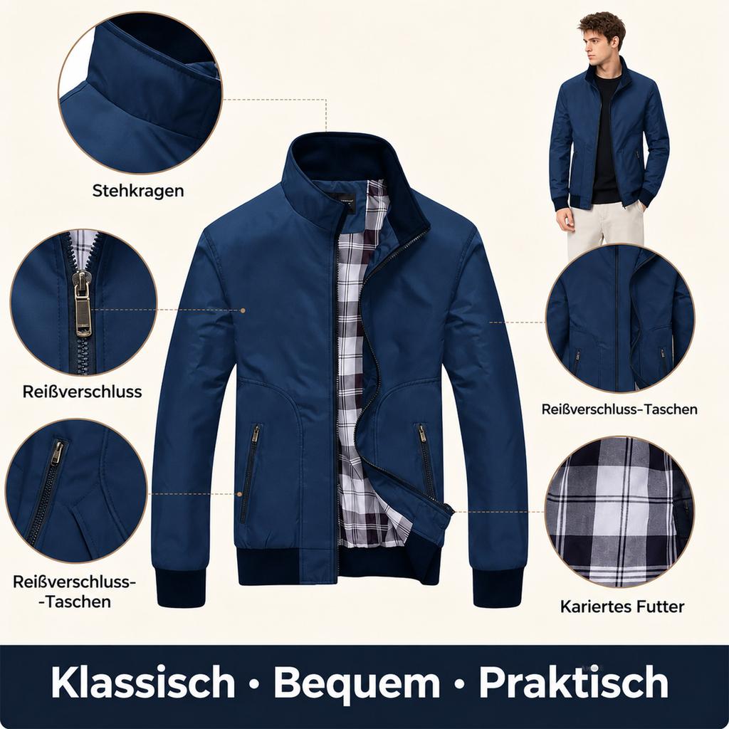 Men's Long Sleeve Stand Collar Casual Jacket - Outdoor Fashion Trendy for Everyday Wear