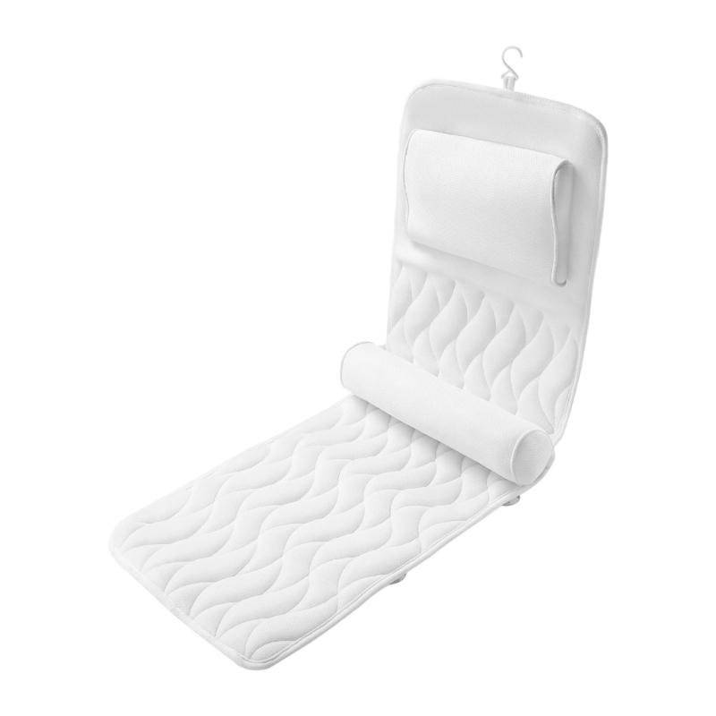 Thickened Nonslip Bathtubs Pillow Back Neck Support Pillow Mat Breathable Meshes Fabric Full Body Bath Pillow Easy To Use