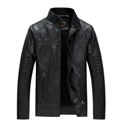 New Autumn and Winter Men's Leather Jackets Men's Stand Collar Motorcycle Leather Jackets