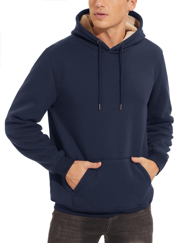 TACVASEN Hooded Warm and Casual Solid Stylish Fleece Size M Men's Parka, Comfortable, Fleece-Lined, Sweatshirt, Color, Stylish, Pullover, Spring,