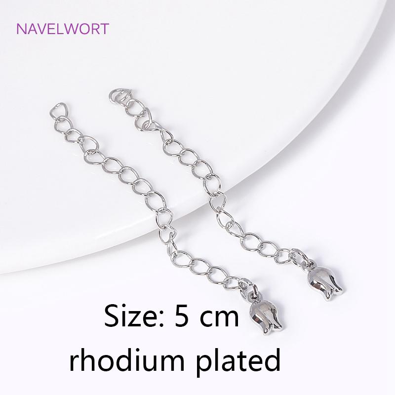 18K Gold Plated With Tag Extension Chain Brass Metal Extension Chains Connectors DIY Necklace Bracelet Jewelry Making Supplies