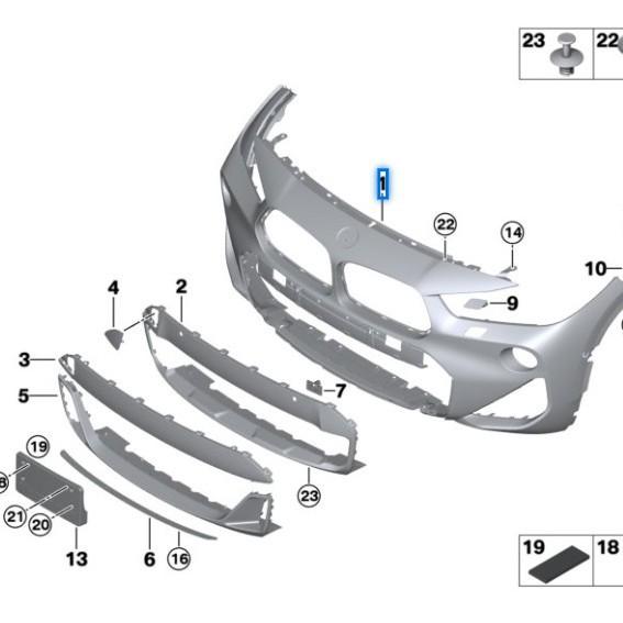 Product 51118082805 is designed for the front bumper assembly of BMW X2 F39.