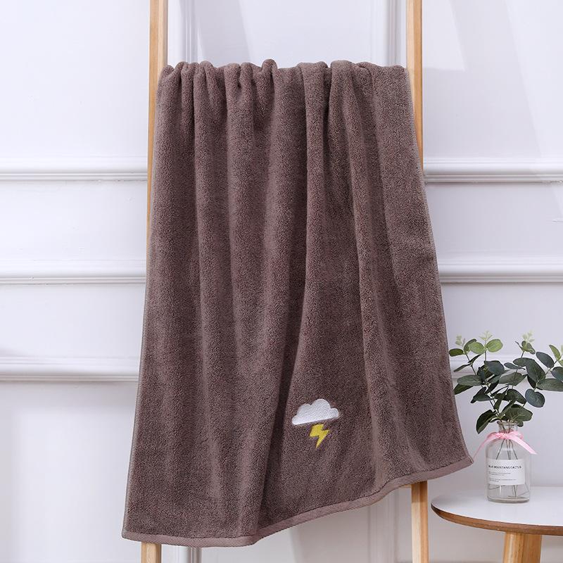 Pure Cotton Embroidery Weather Bath Towel 32 Strands Cotton Plain Weather Sunny Rain Embroidery Can Be Antibacterial Bath Soft And Thick