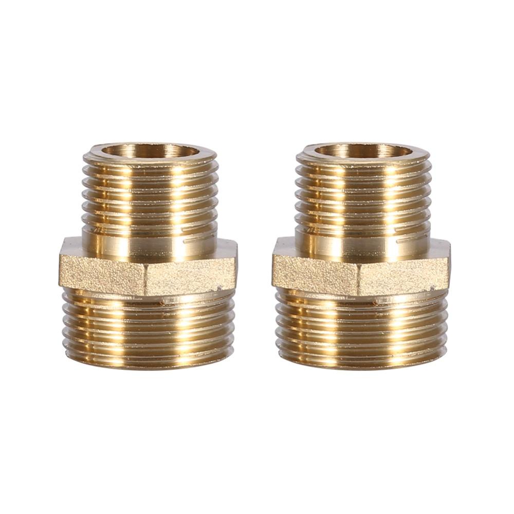 2pcs Male Threaded Ends Hex Nipple Adapter Reducing Male Connector Water System Connection
