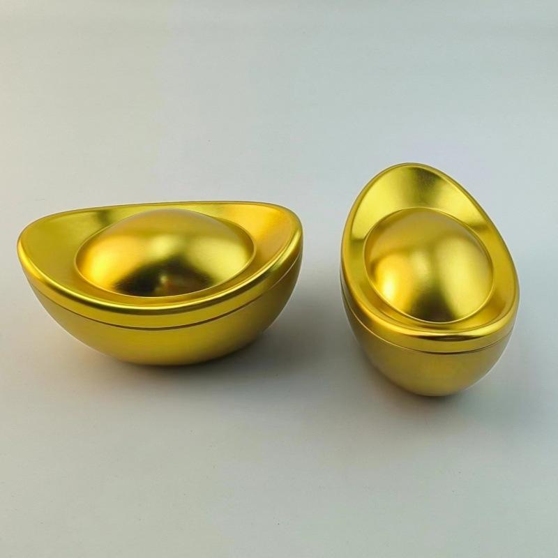 1/3Pcs Ingot Shaped Tinplate Candy Box Storage Biscuits Treats Tea Jar Gift Container With Lid For Wedding Party Decorative Boxe