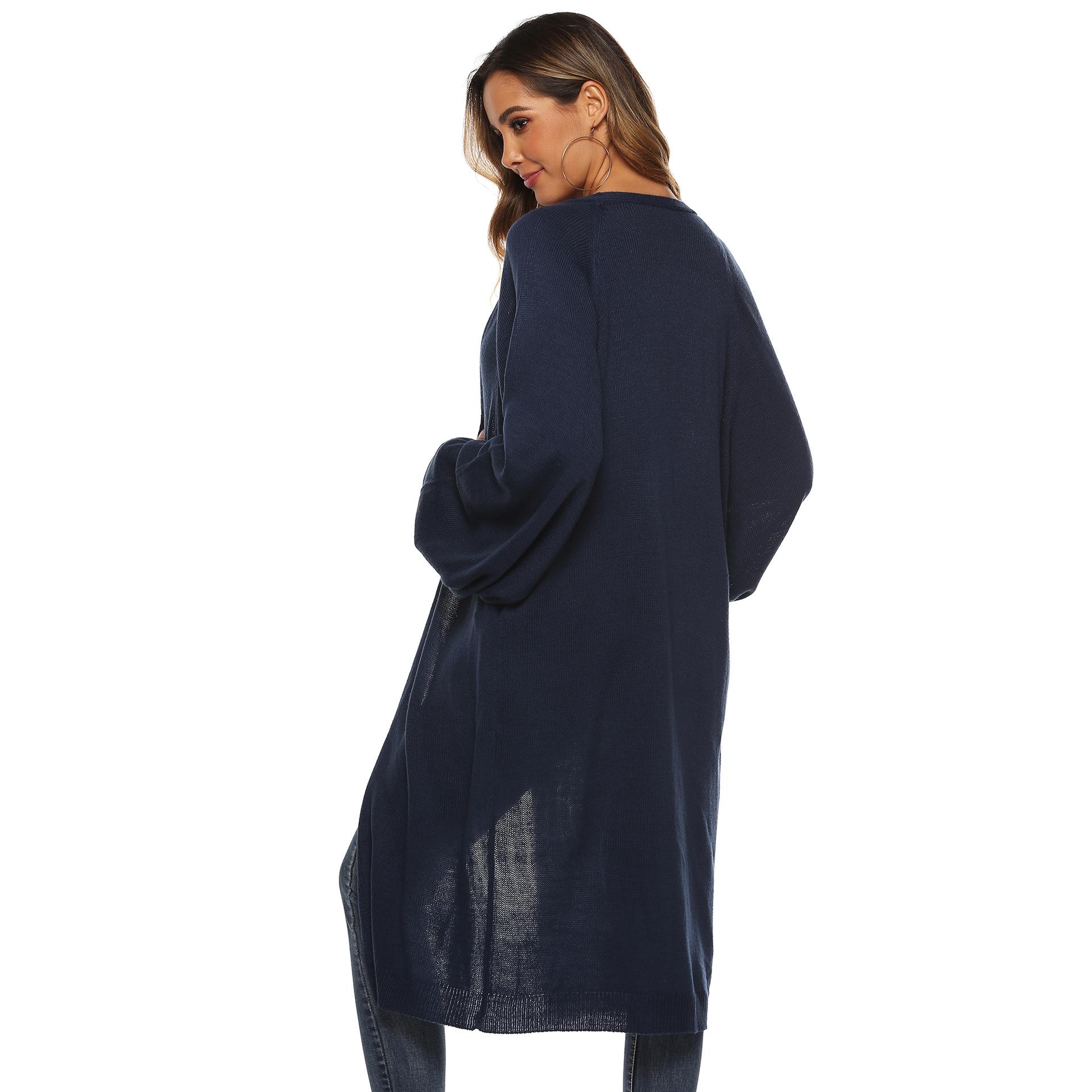 Осенне-зимний женский свободный свитер средней длины с рукавом «летучая мышь» XXXL — фото 4