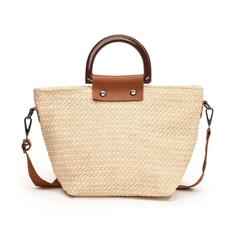 

Fashi Straw Woven Handbag for Women Crossbody Shoulder Bag Boho Beach Tote Purse Summer Rattan Clutch Casual Ladies Accessory бежевый