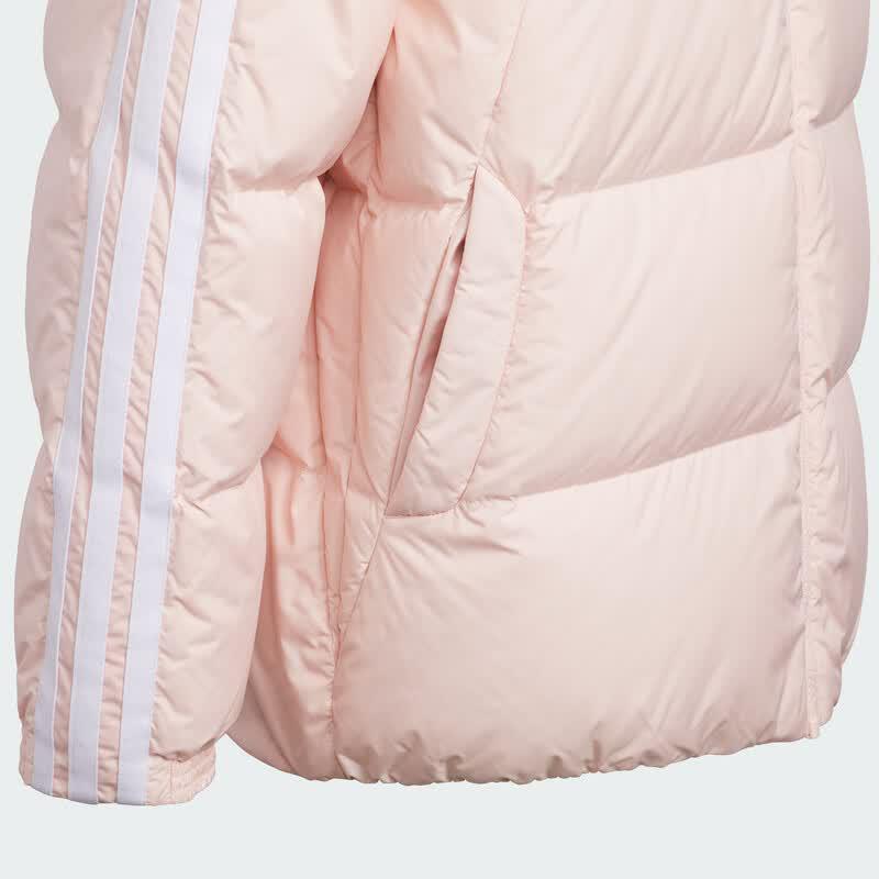 Adidas Girls' 3-Stripes Hooded Down Jacket