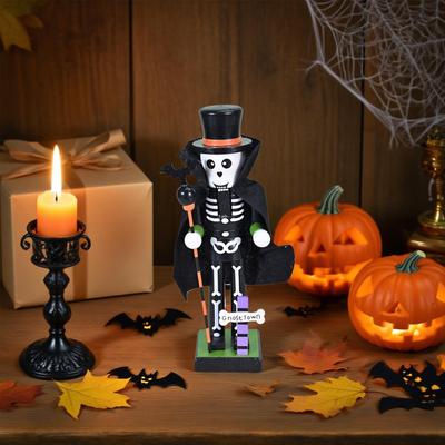 Halloweenský dřevěný louskáček Sváteční dekorace Kostra Dýně Louskáček Halloweenská figurka Plniva do tašek s dobrotami Pro domácí vystavení