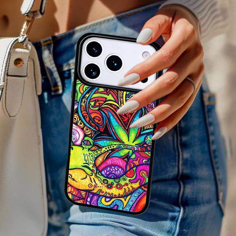 Trippy Psychedelic flowers Phone Case For iPhone 17 Air 14 15 13 12 Max Cover For Apple 16e 11 Pro Max Plus Coque