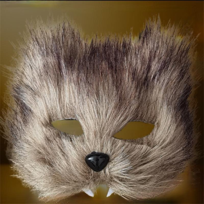 Plastic Long Hair Foxes Party Mask Lightweight Unisex Costume Accessory For Balls Stage Shows And Role Playing