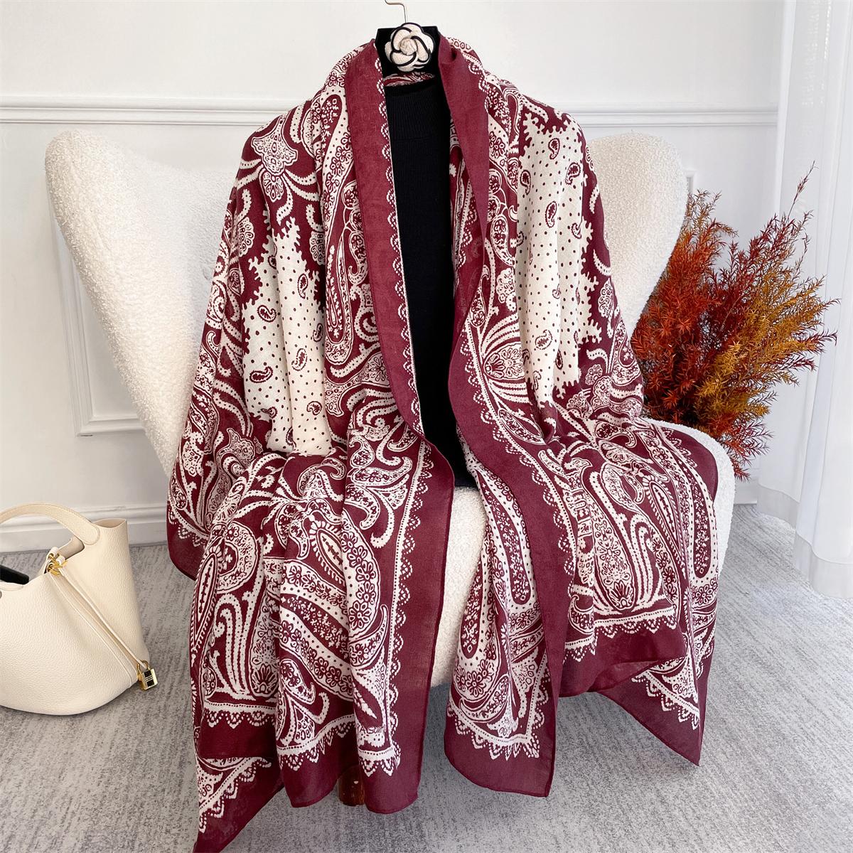 

Bohemia Styles Paisley Print Cotton Linen Fashion Luxury Brand Ladies Women Scarf Female Long Shawl Muslim Hijab Wrap Scarves 88x180cm