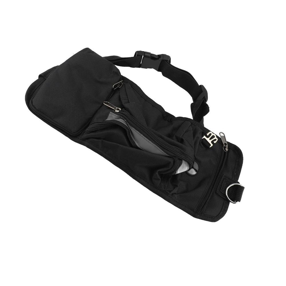 Water Tough Nylon Dog Training Bag Black Dog Walking Fanny Pack Dog Food Pouch Pet Owner Daily Use