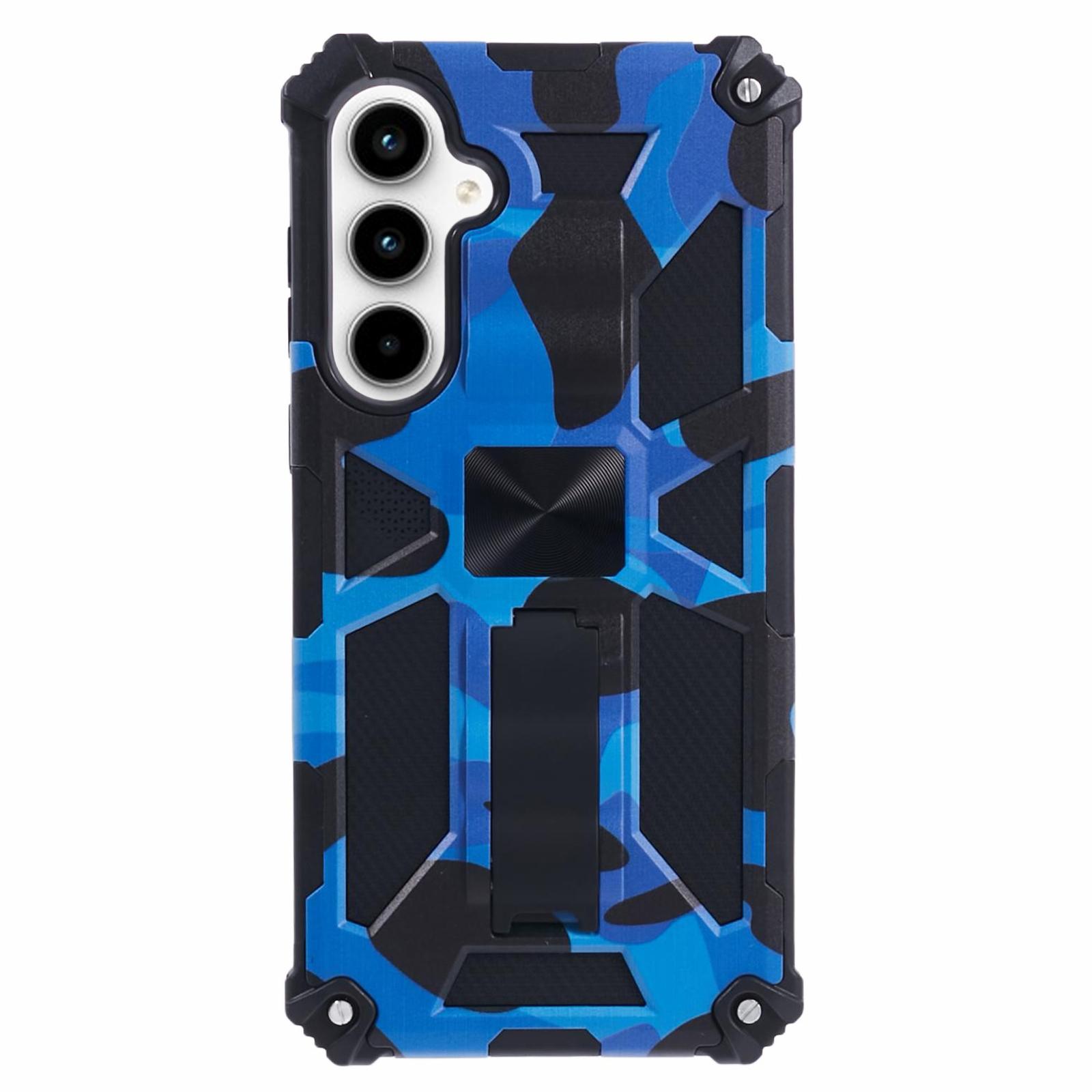 

For Samsung Galaxy A36 5G Case Kickstand PC+TPU Camouflage Military Grade Phone Cover Blue