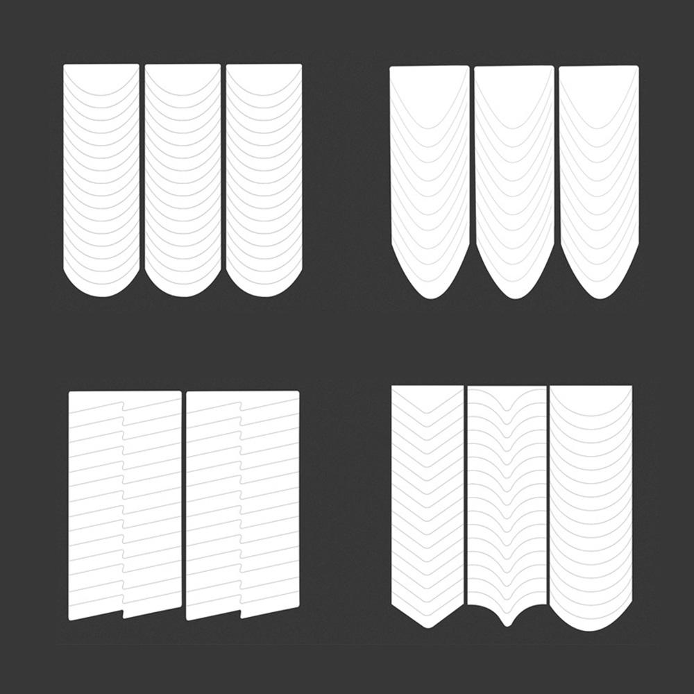 Francouzské samolepky na nehty 18 listů Samolepicí samolepky na manikúru Umělecké samolepky na nehty Tipy Samolepky se zakřivenými třásněmi