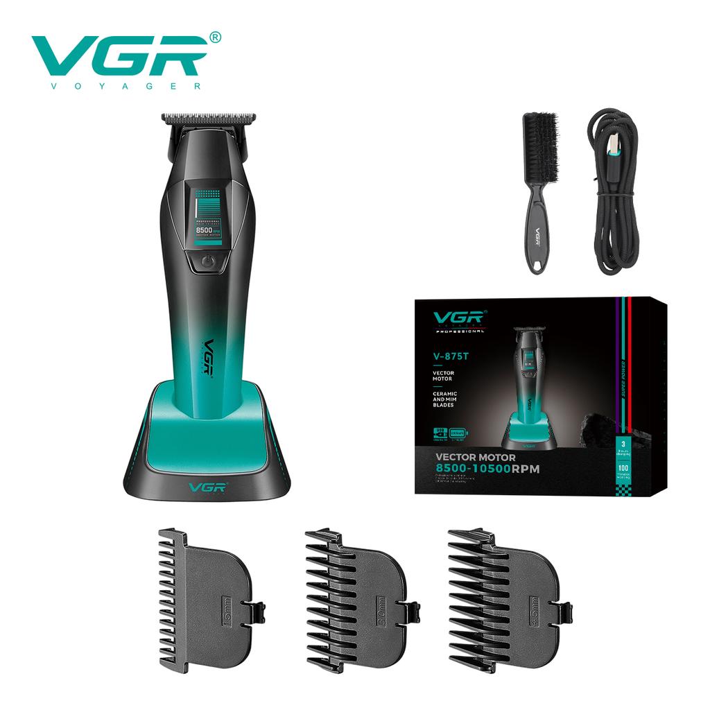 VGR Hair Clipper Adjustable Hair Trimmer Cordless Hair Cutting Machine Vector Motor 11000 RPM Barber Combo Clipper for Men V-875