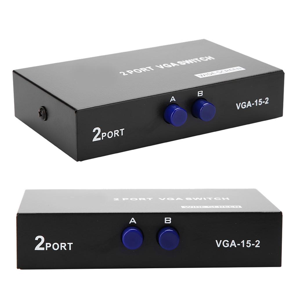 2 inn 1 ut VGA-svitsj splitter datasynkronisering VGA-skjermsvitsj VGA-splitter