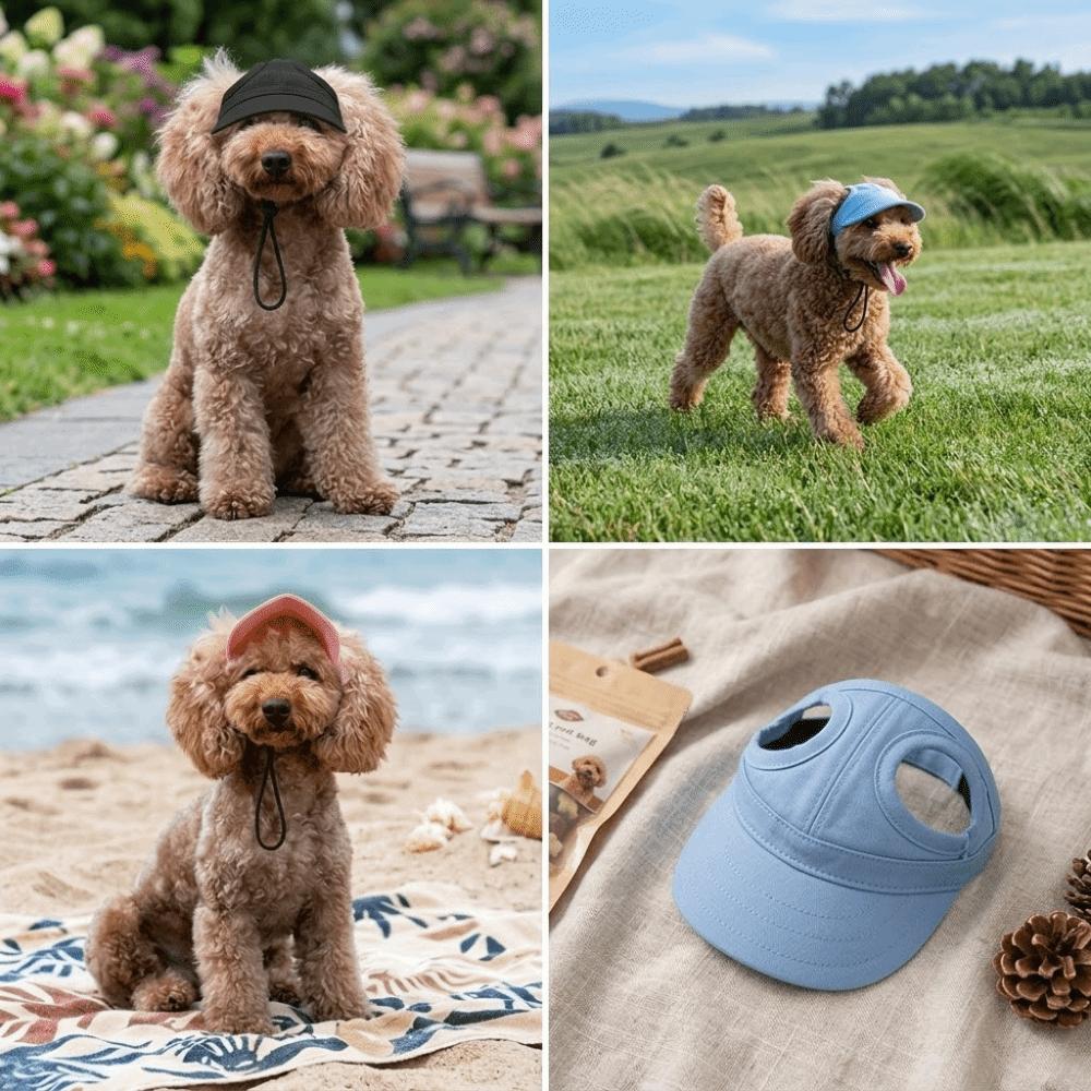 

Stripe Dog Sun Hat Canvas Cat Outdoor Cap Sun Shade Pet Sport Hat Hiking Trip Pink S