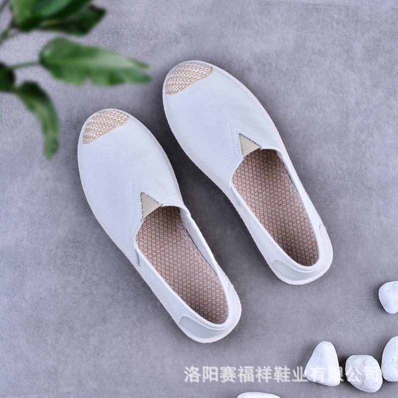 Low-top Casual Single Shoes Cloth Shoes Female Mother Soft-soled Shoes Canvas Student White Shoes