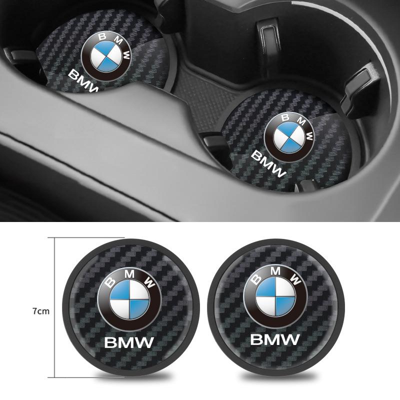 2pcs High Quality Car Water Cup Pad Car Coaster Anti-Slip Drink Holder Mat For BMW i7 X7 G07 LCI iX I20 X1 U11 3 5 7 Series G70 MRY7