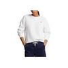 Polo Ralph Lauren FW23 Solid Color Small Pony Embroidered Casual Loose Round Neck Long Sleeve Sweatshirt Women sweatshirt White 211841662-001